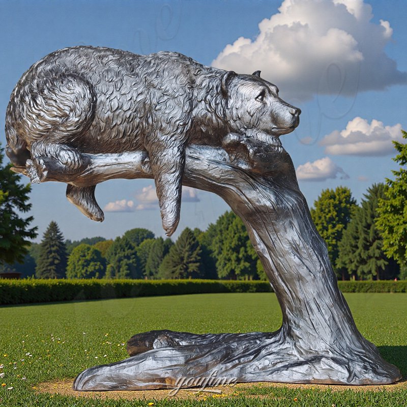 bronze large bear garden statue