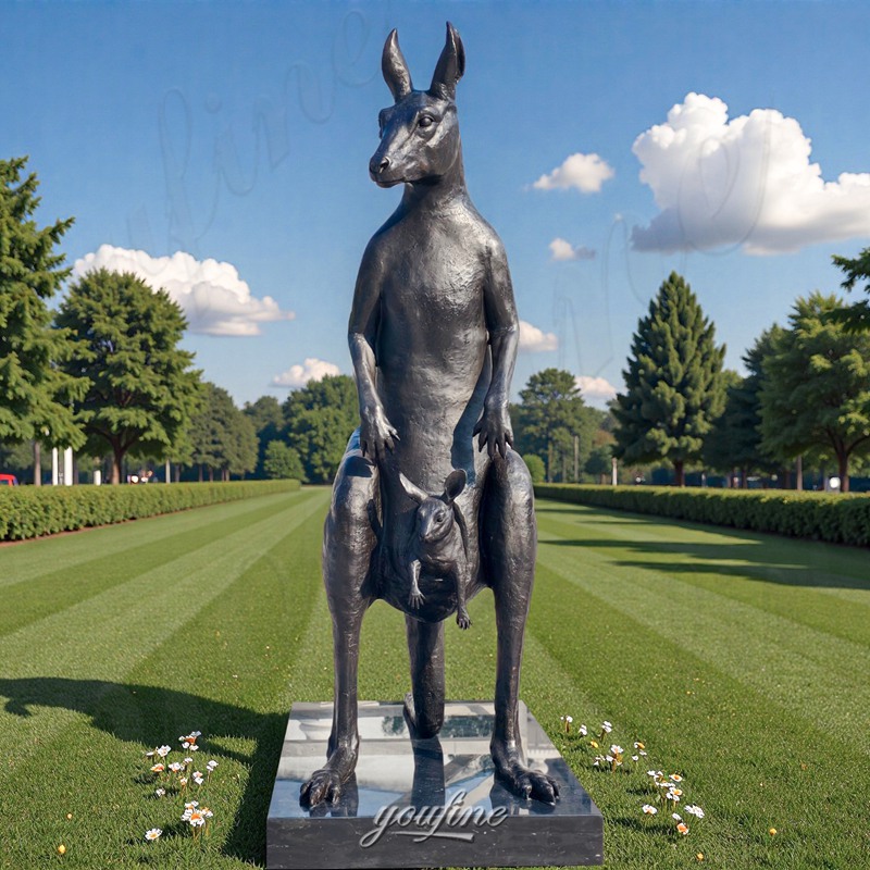 bronze life size kangaroo statue