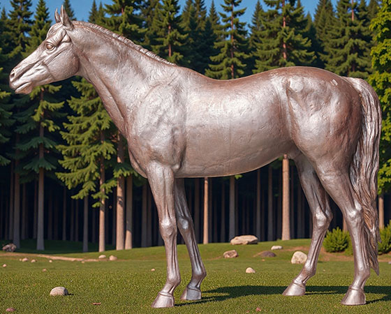 bronze of standing horse sculpture