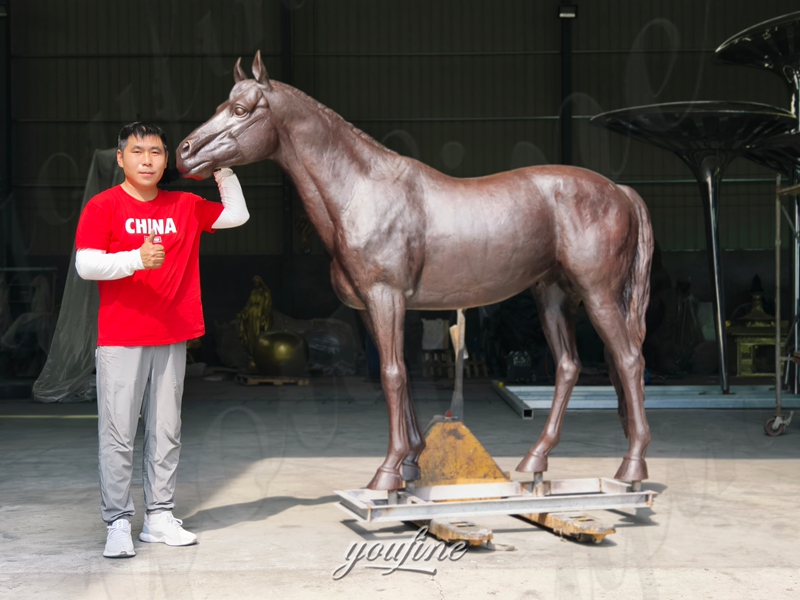 bronze standing horse statue