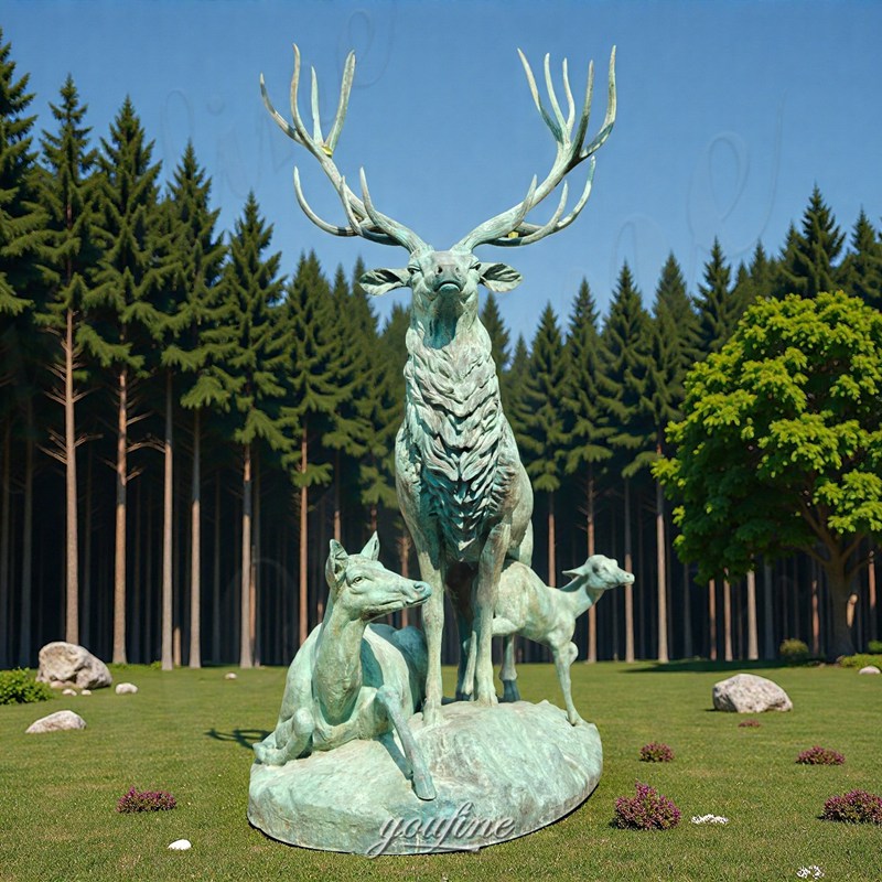 deer family sculpture