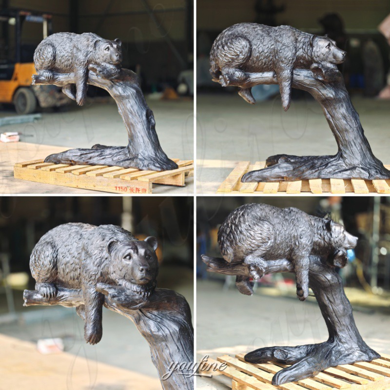 finished large bear garden statue