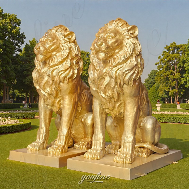 golden lion statue