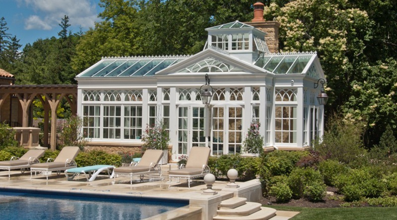 large swimming pool conservatory