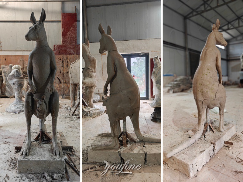 life size kangaroo statue clay model