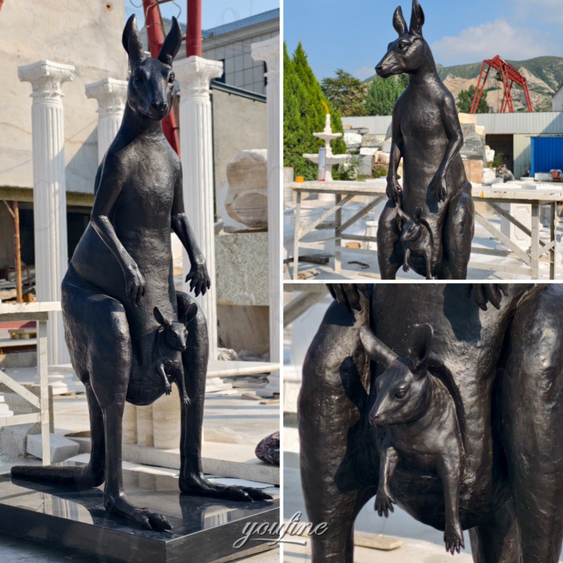 life size kangaroo statue details