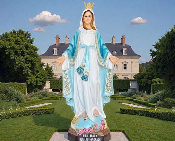 painted our lady of grace statue
