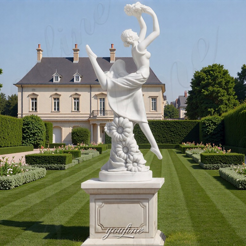 white dancing lady sculpture