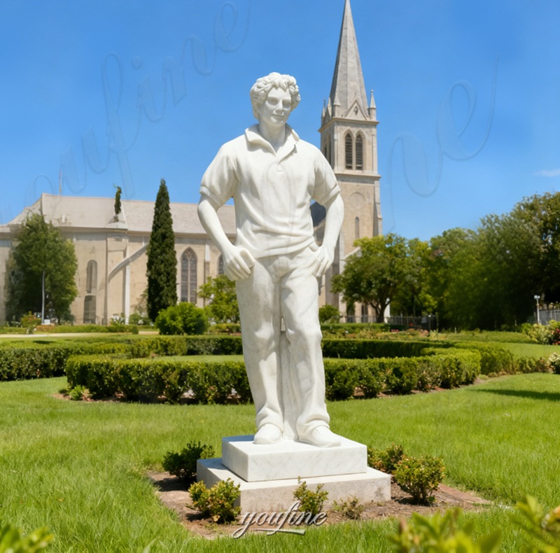 white Saint Carlo Acutis sculpture