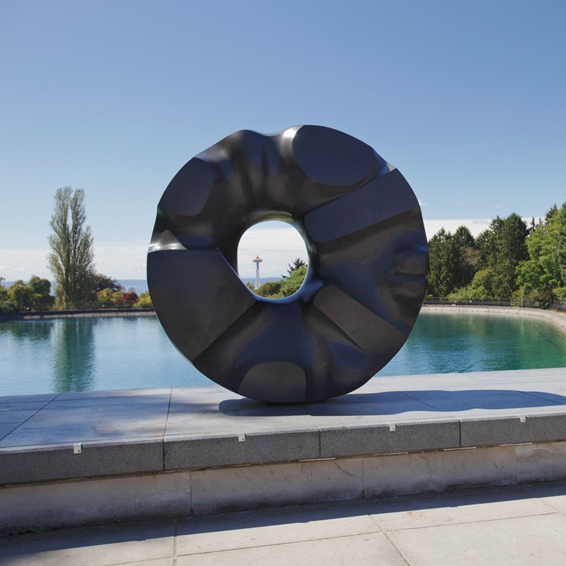 black sun sculpture
