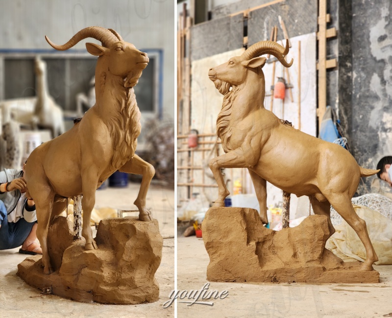 bronze goat sculpture clay model