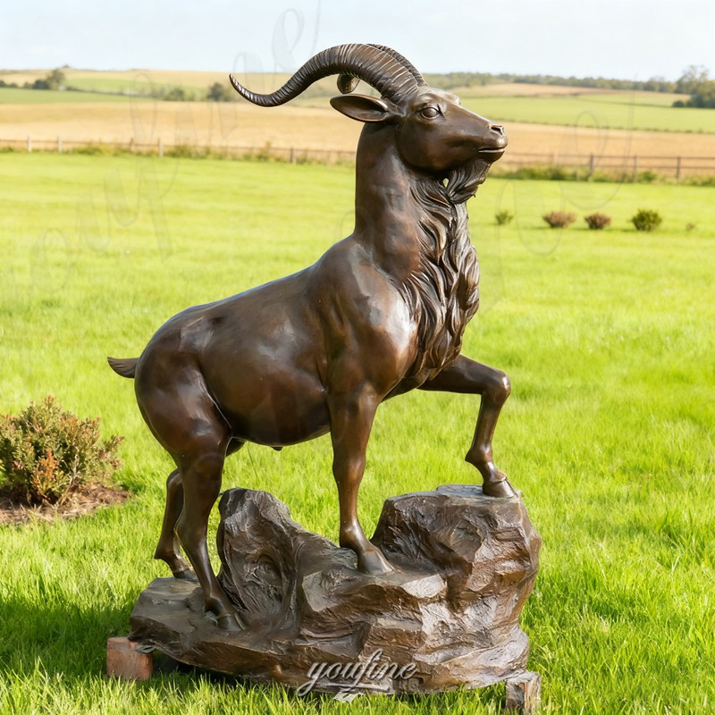 bronze goat sculpture