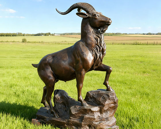 bronze goat statue