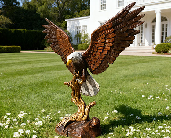 bronze large outdoor bald eagle sculptures