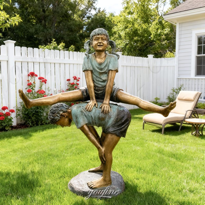 bronze leapfrog statue for garden