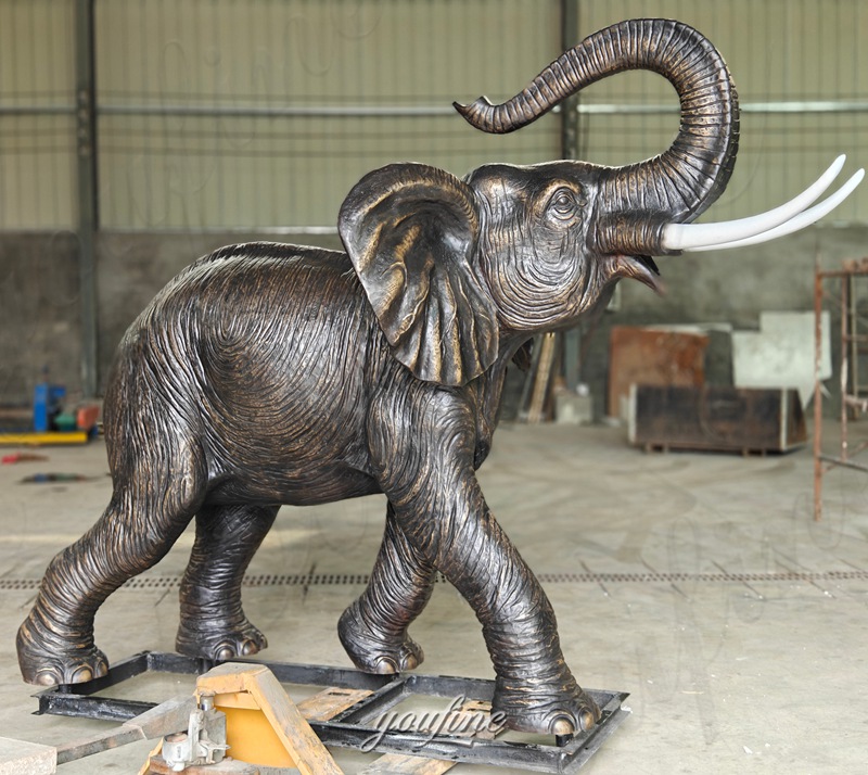 bronze outdoor elephant garden sculpture