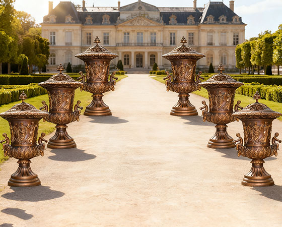 bronze planter for outdoor garden