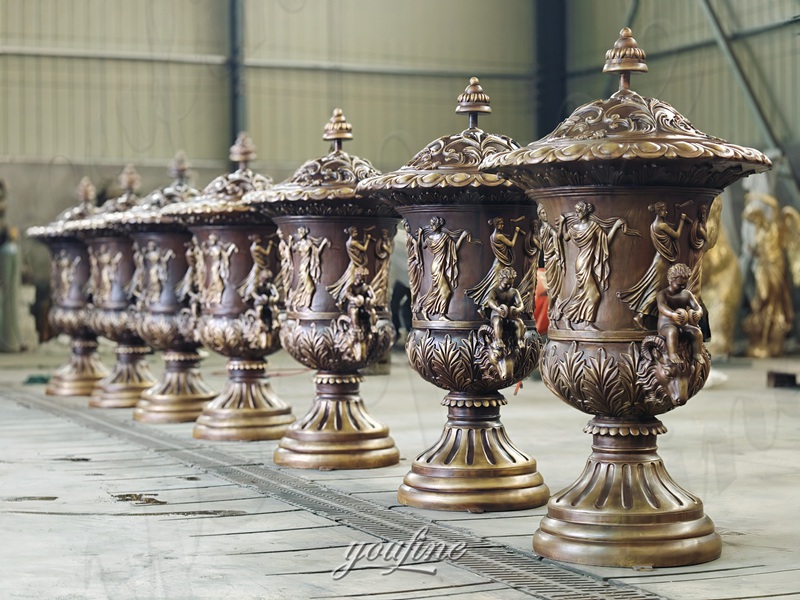 bronze planter outdoors