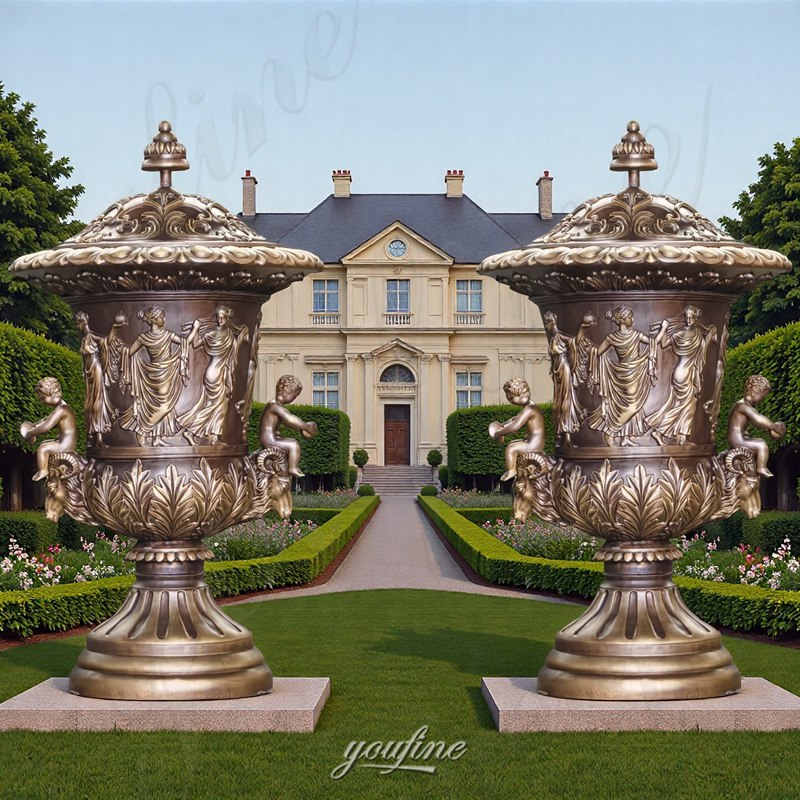 bronze planters outdoor