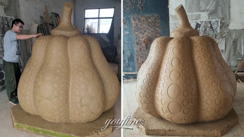 bronze pumpkin clay model
