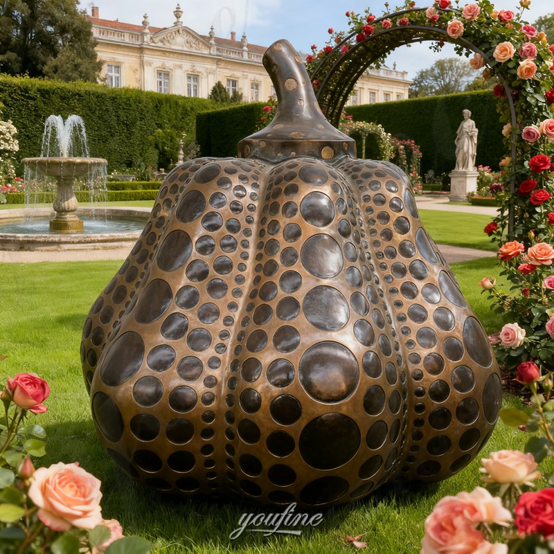 bronze pumpkin sculpture