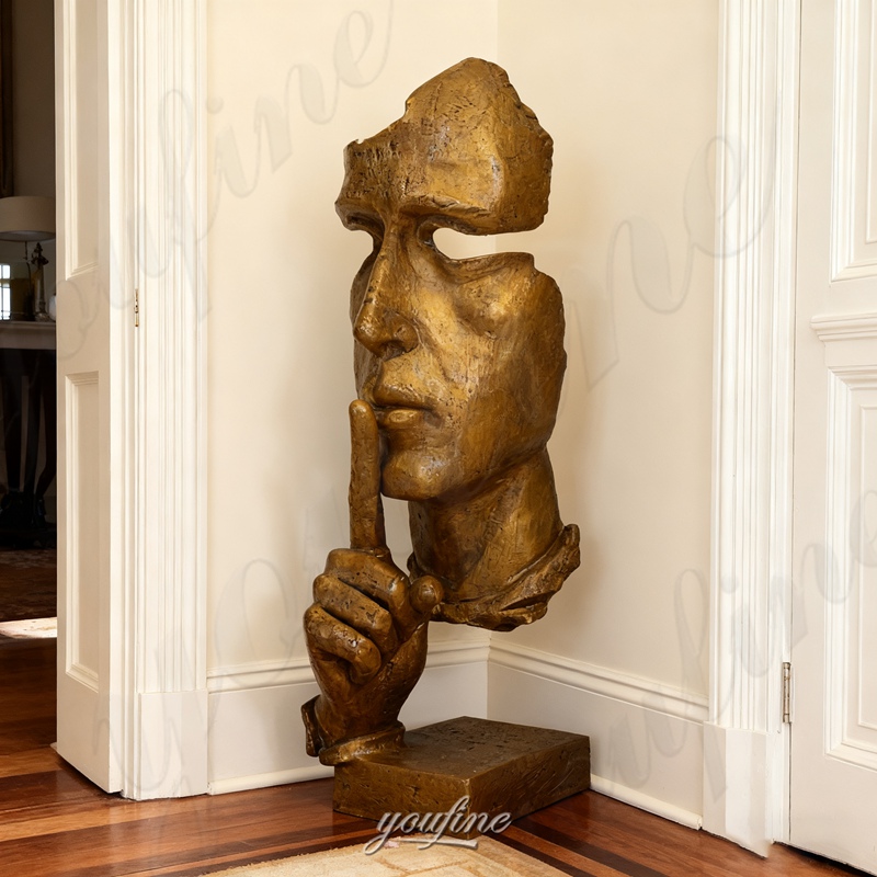 bronze silence is golden statue