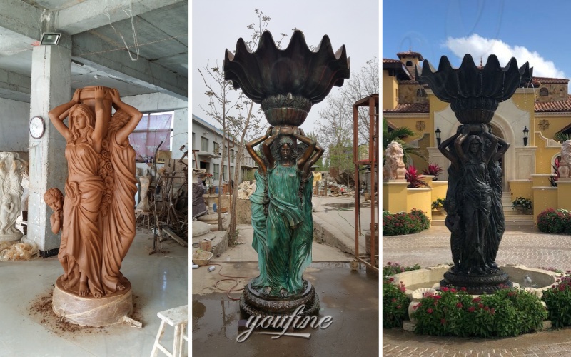 from clay model to bronze fountain feedback