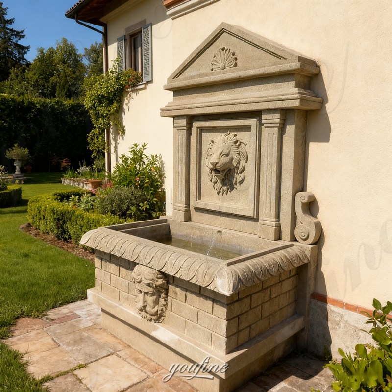 garden sandstone wall fountain
