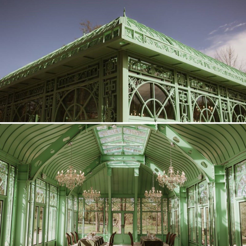 large iron victorian greenhouse