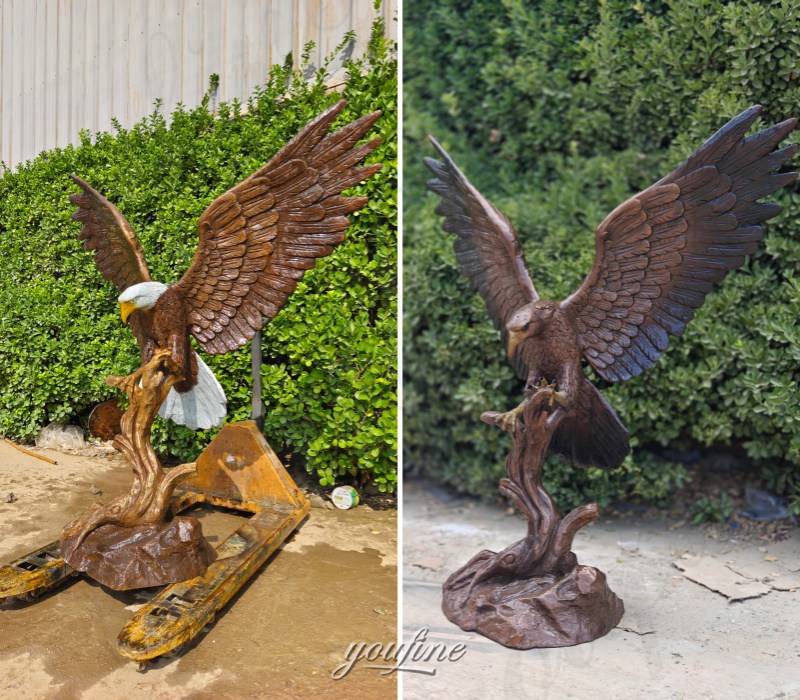 large outdoor bald eagle statue different patina choice