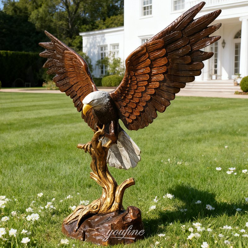 large outdoor bald eagle statues