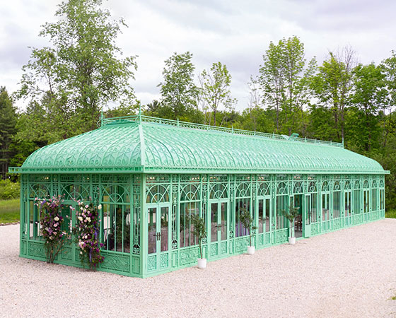 large victorian iron greenhouse