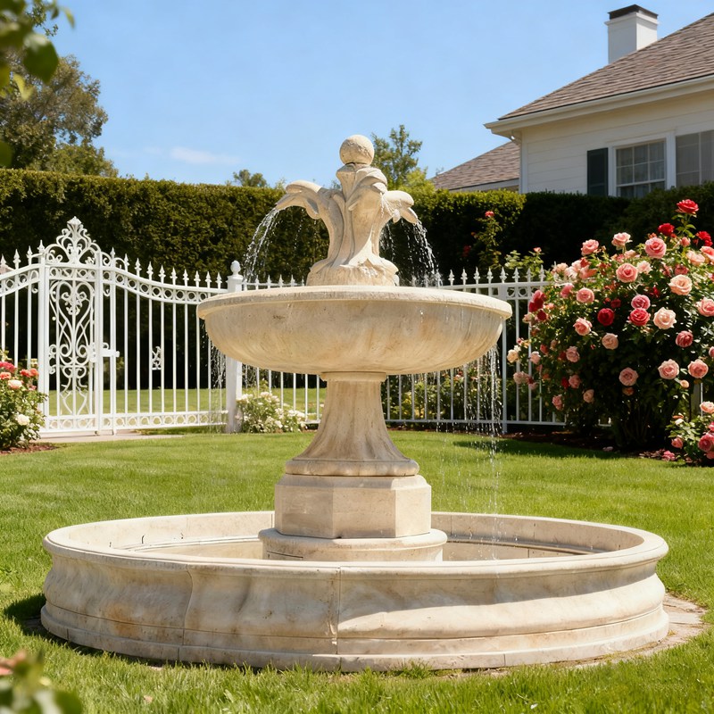 marble dolphin water fountain