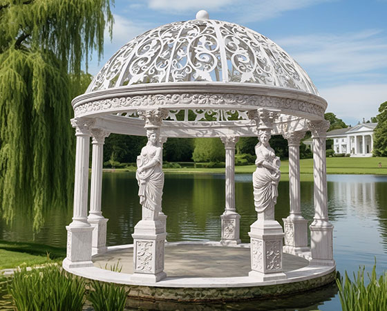 marble garden stone gazebo