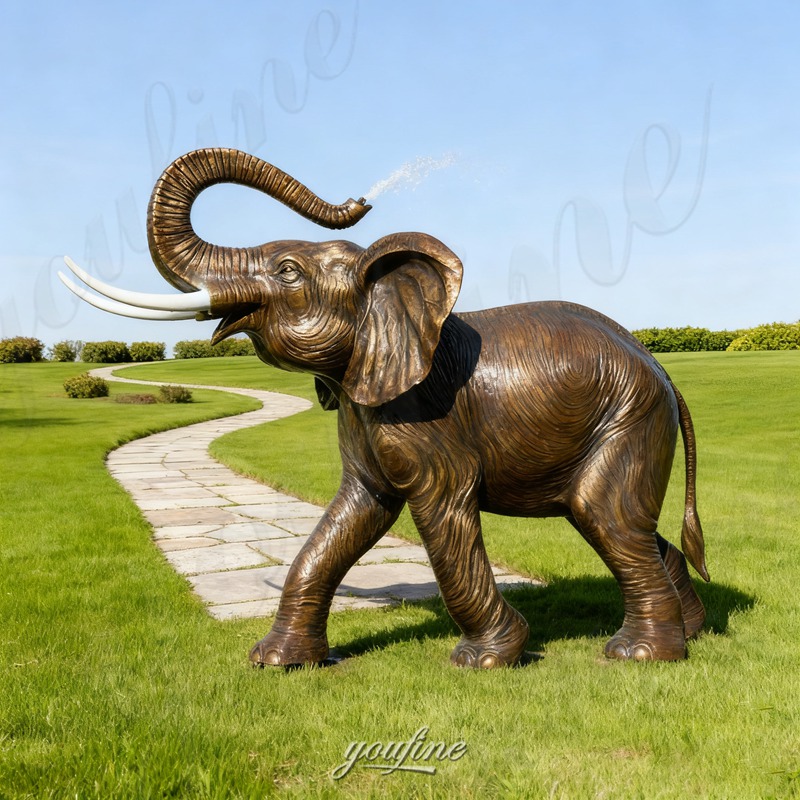 outdoor elephant garden bronze sculpture