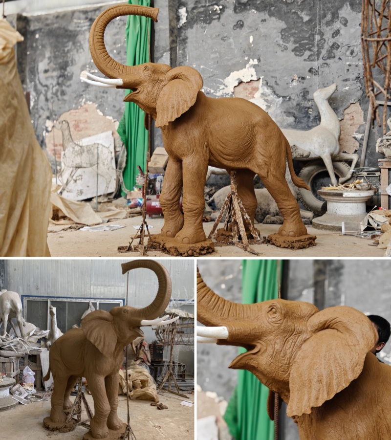 outdoor elephant garden statue clay model