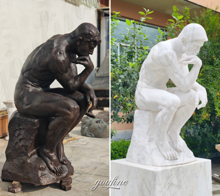 Bronze Thinker Statue VS Marble Statue of the Thinker Replica