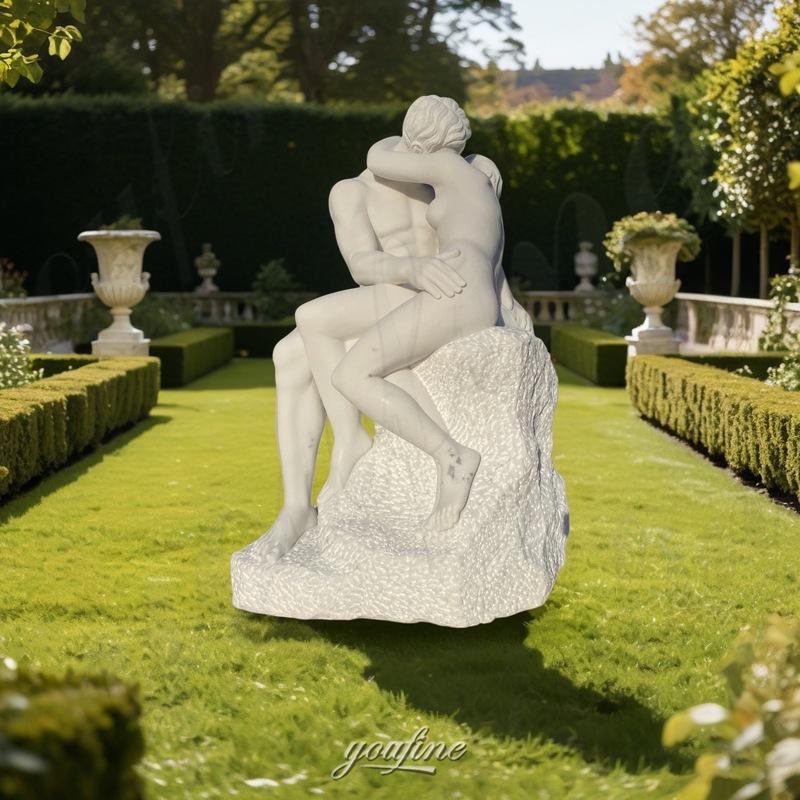white the kiss marble sculpture