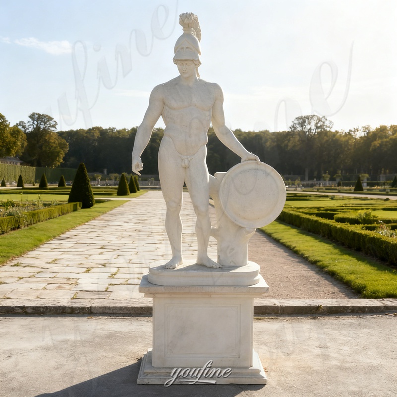 ancient warrior statue with base