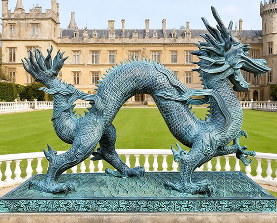 bronze Chinese dragon statue for manor