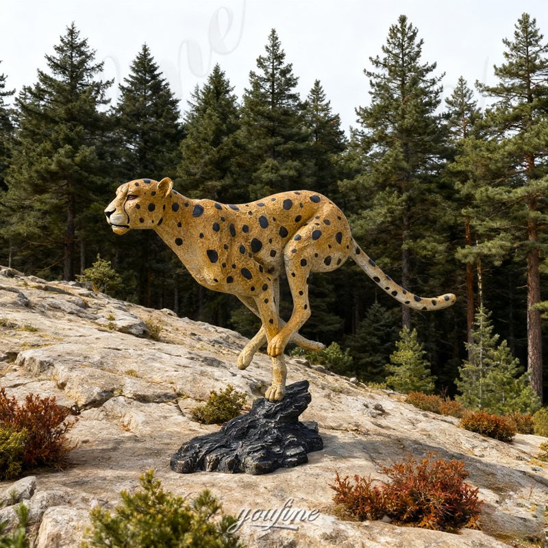 bronze life size leopard sculpture