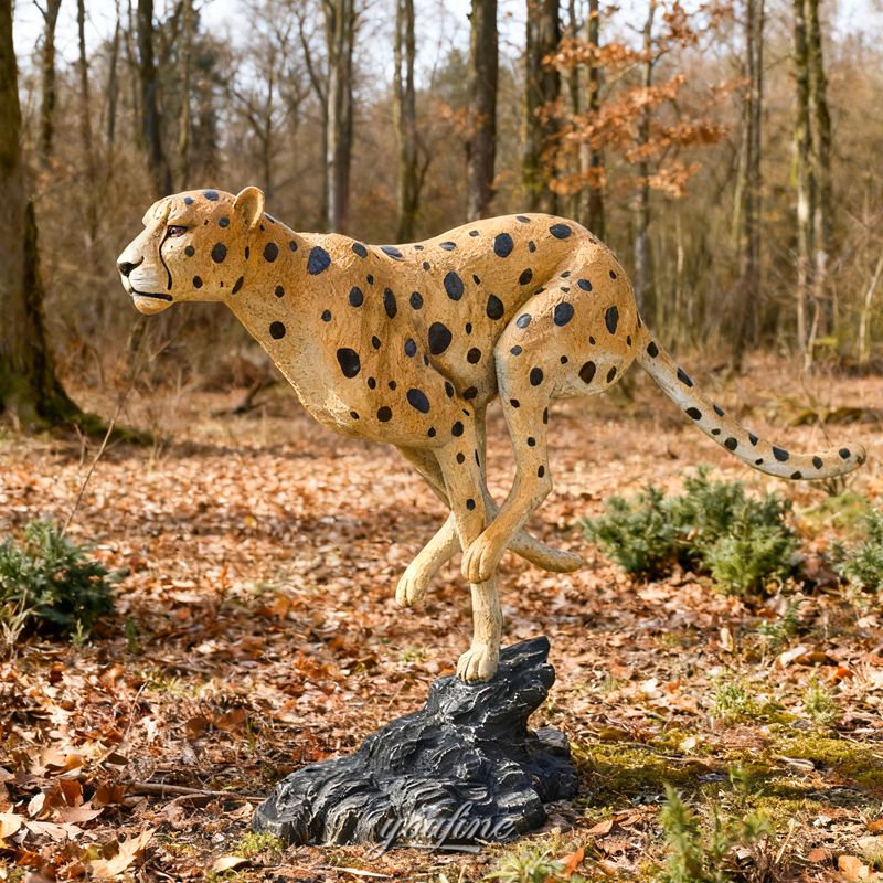 bronze life size leopard statue