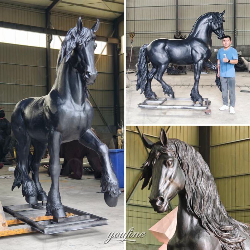 bronze thoroughbred sculpture detail