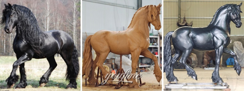 bronze thoroughbred sculpture from design to finished
