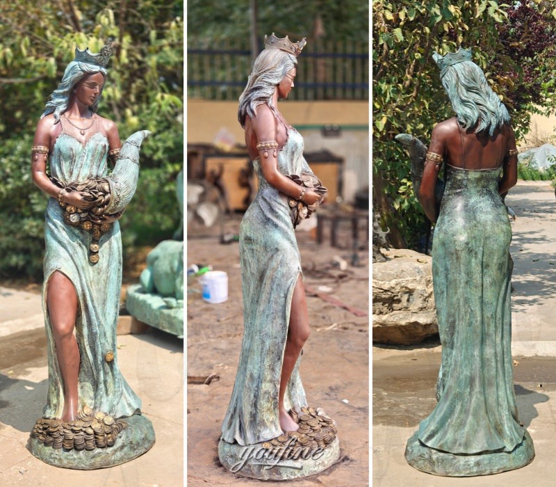 different angle of Fortuna Goddess sculpture