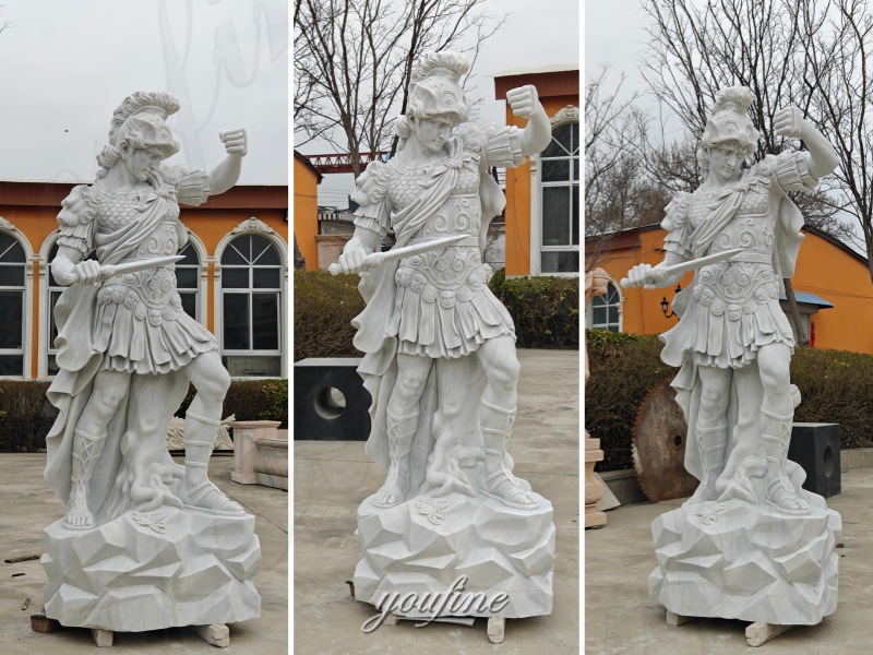 different angle of warrior garden statue
