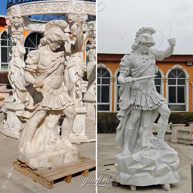 different color choice of warrior garden statue