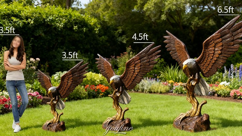 different size of the eagle statue