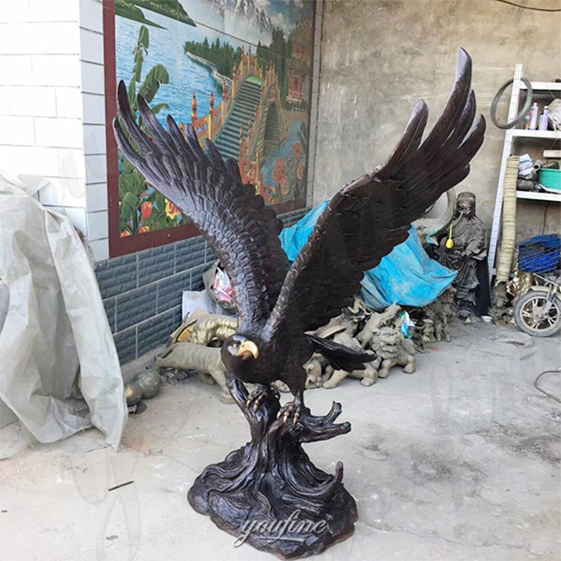 finished bronze falcon statue