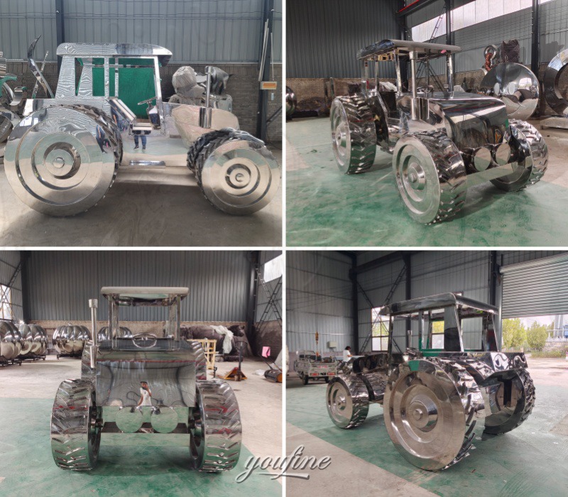 finished tractor sculpture details
